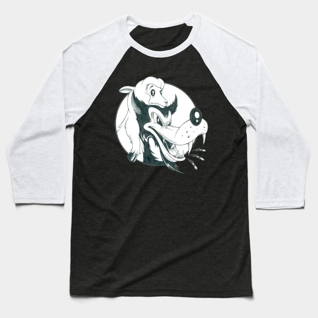 Wolf and Lamb Baseball T-Shirt by Alan Forbes art